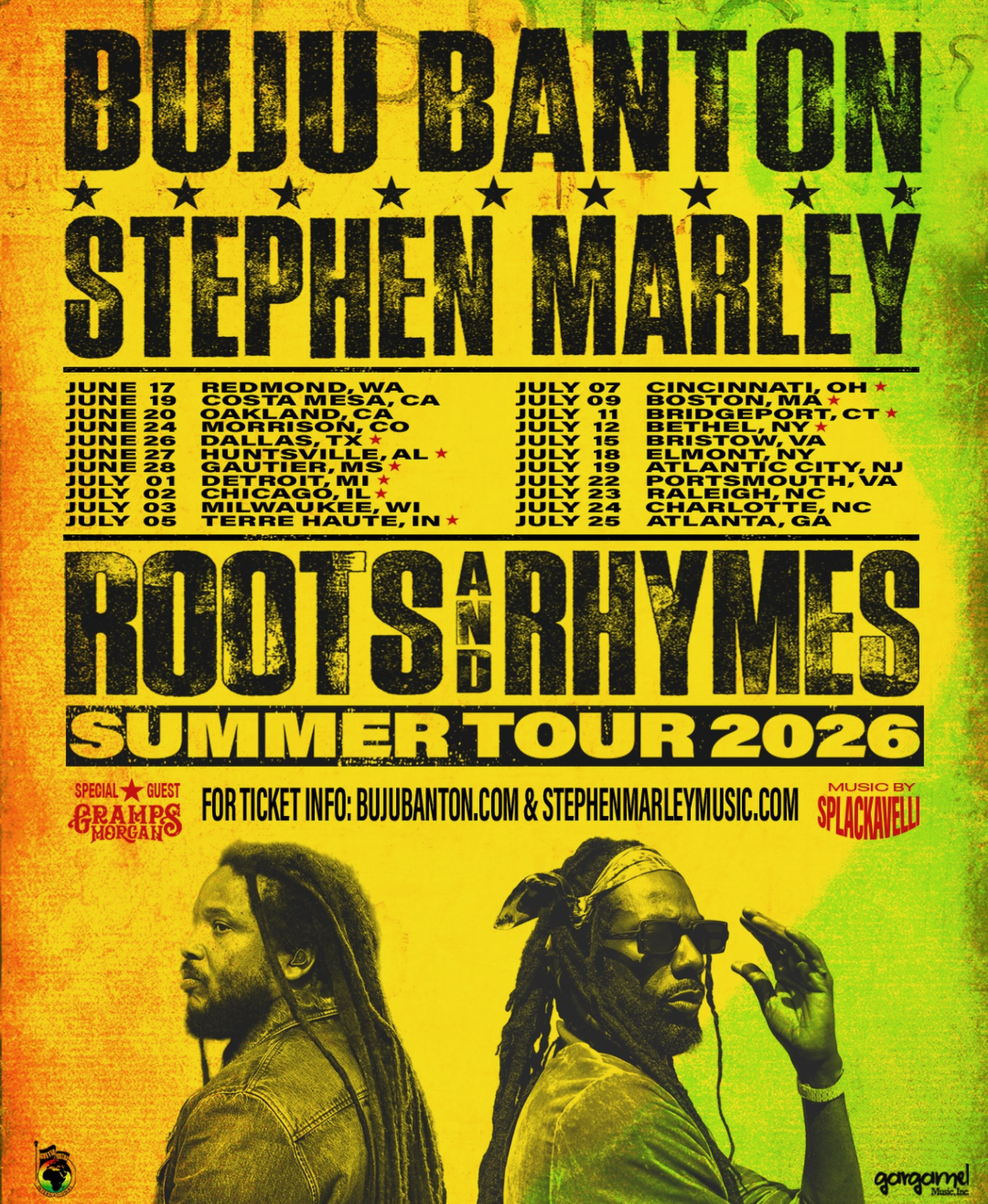 Buju Banton & Stephen Marley Bring Roots & Rhymes Tour to Virginia This July